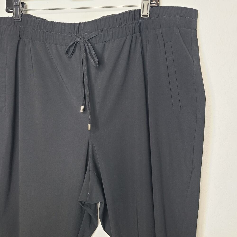 Retrology Solid Black Pull on Pants 1X Plus